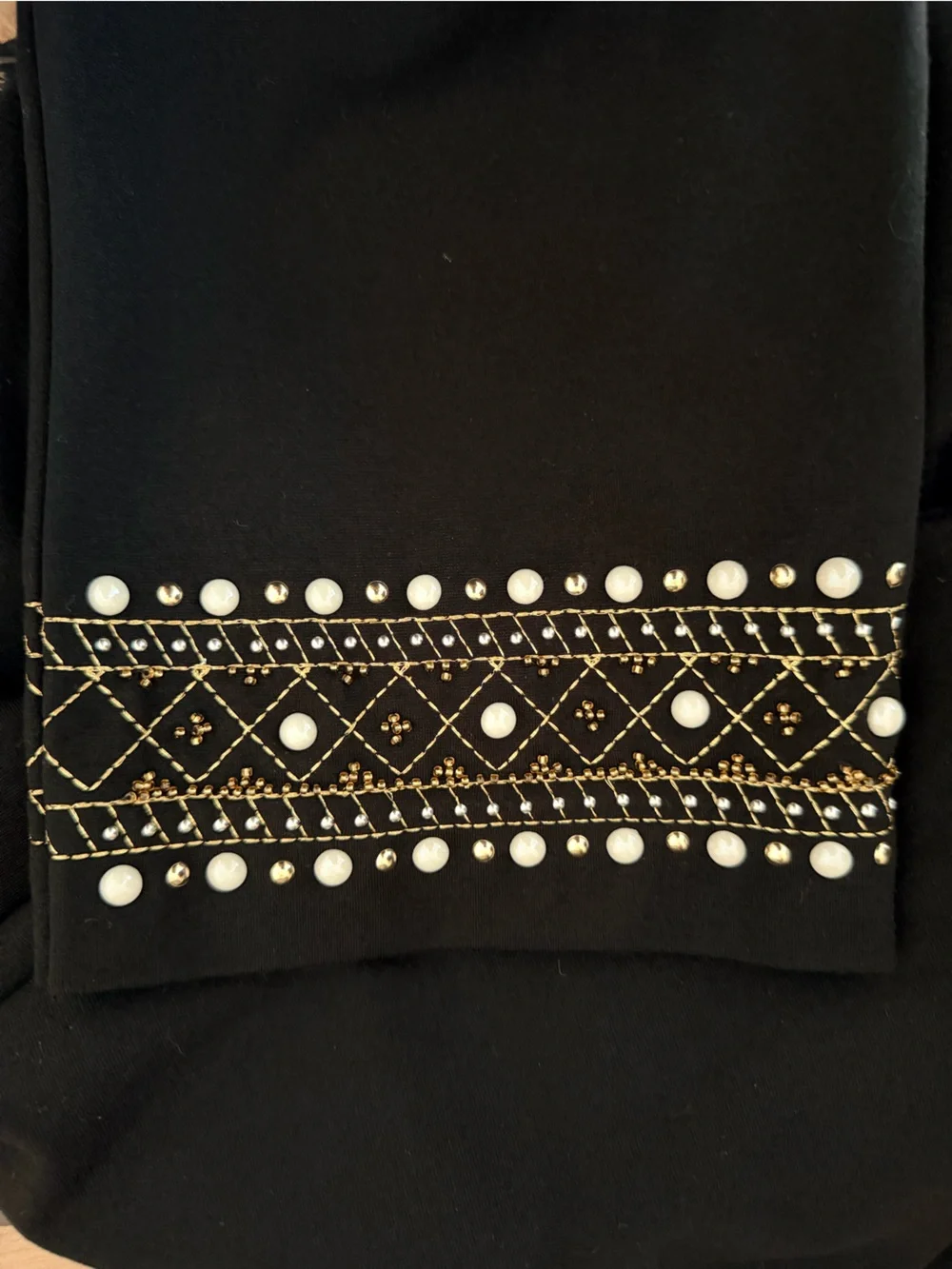 Chico's Fabulously Slimming Black Cropped Embellished-Hem Pants - Picture 4 of 6